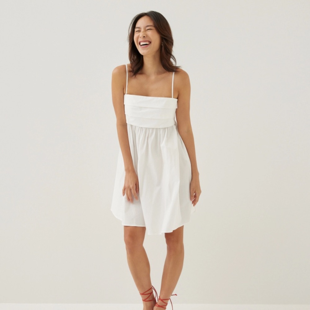 Faiza Cotton Babydoll Mini Dress NWT